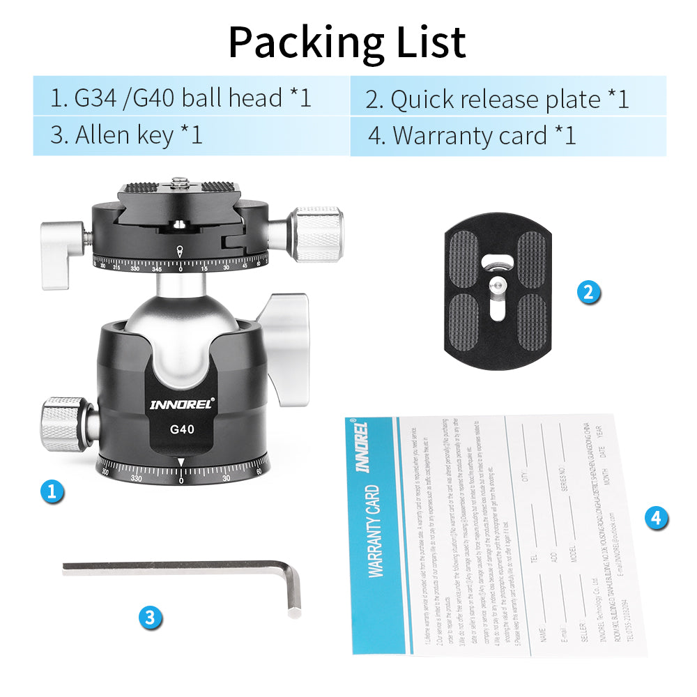 Low Profile Double Panoramic Ballhead INNOREL G34/G40