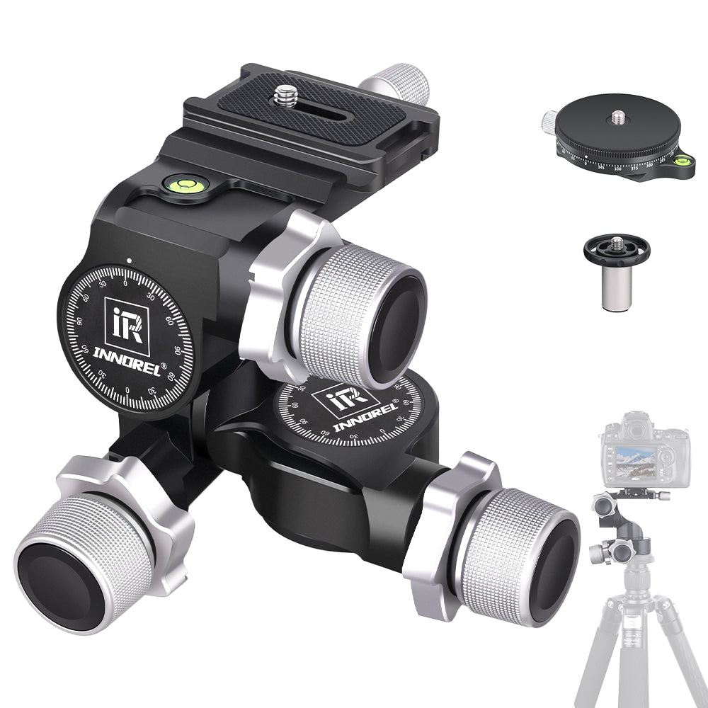 Aluminum Alloy 3 Way Geared Tripod Head INNOREL GR5