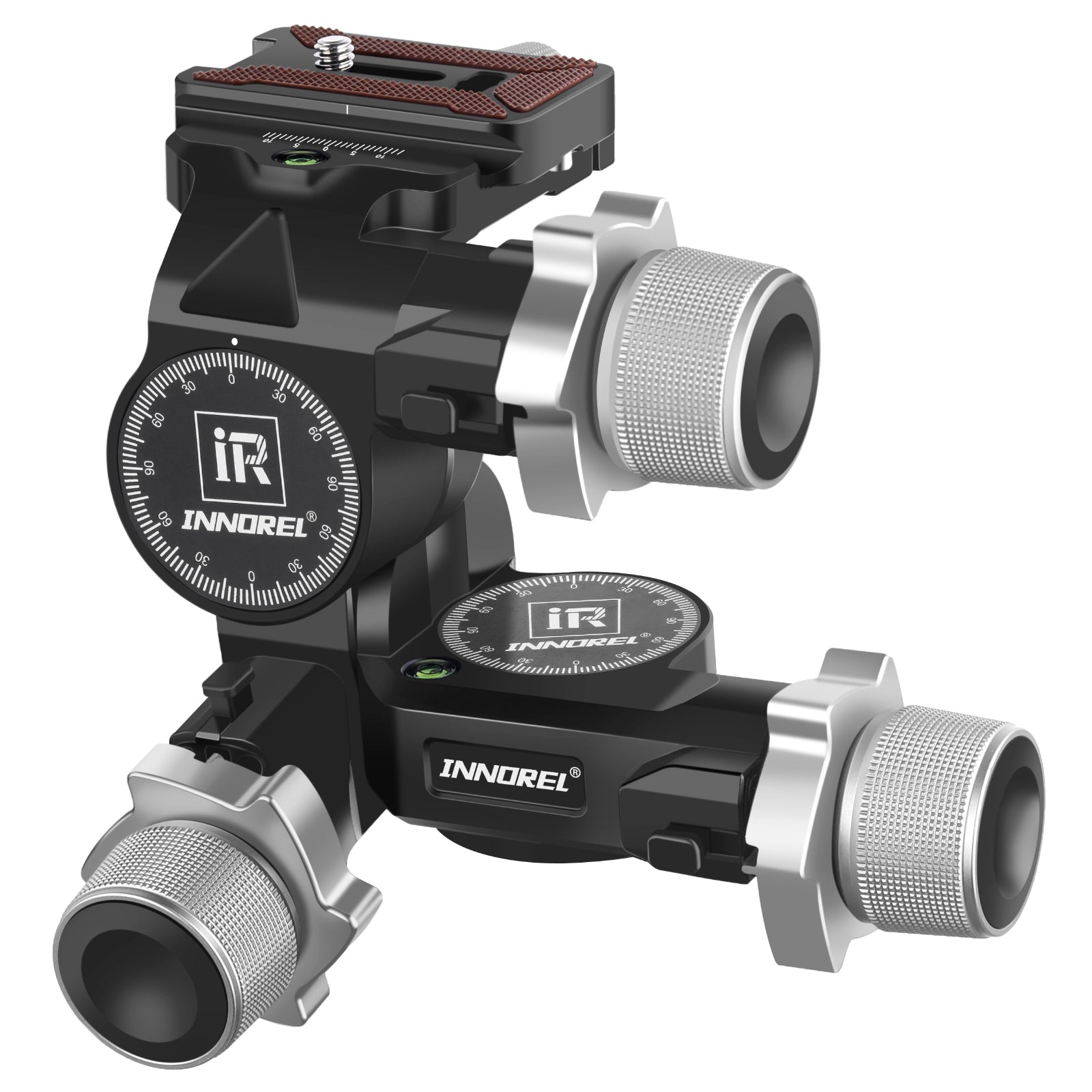 GR7 CNC Aluminum Alloy High Precision 3 Way Geared Tripod Head