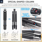 INNOREL GT254C lightweigh tripod The innovative triangle shaped aluminum center column allows for a more compact structure than the classic round one