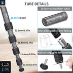 INNOREL GT255C camera tripod with 10-layer carbon fiber tubes