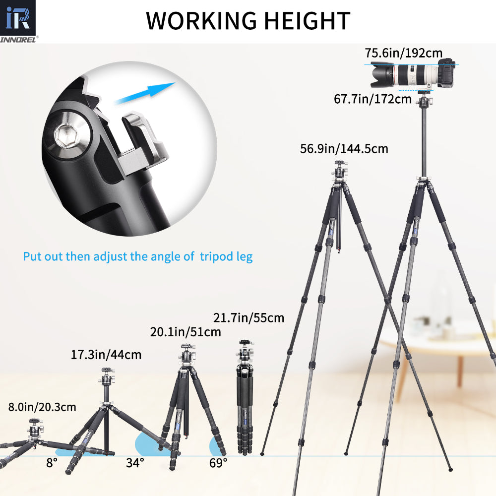 INNOREL GT255C extended to full height showing maximum working height