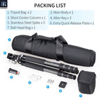 INNOREL GT284C tripod package contents tripod N36 ballhead quick release plate short center column tripod bag allen key