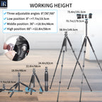 GT324C portable tripod extends from compact 19.5cm to full 179.5cm working height with center column