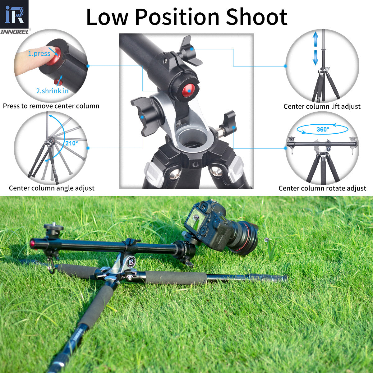 INNOREL HT284A tripod low position shoot