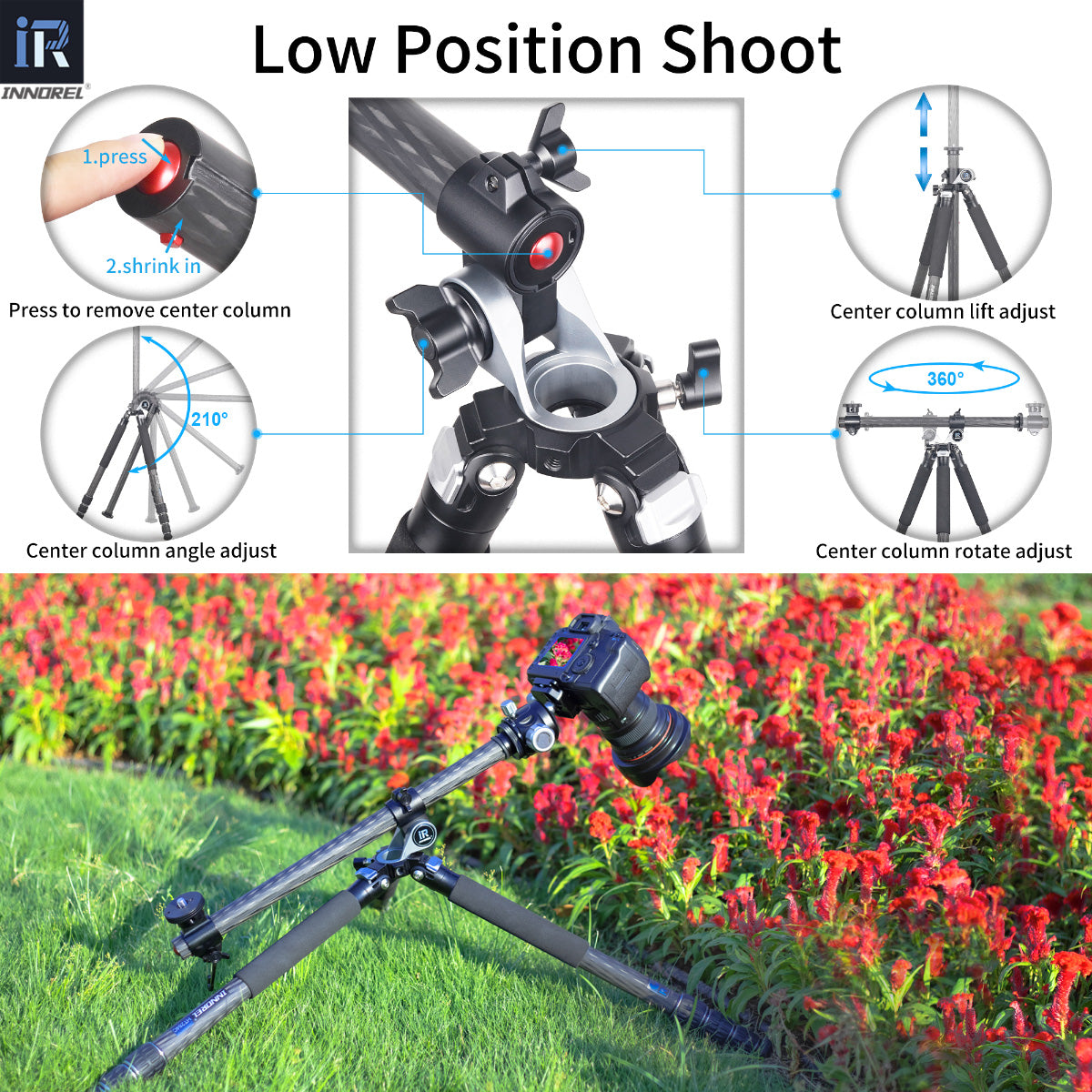 INNOREL HT284C tripod low position shoot