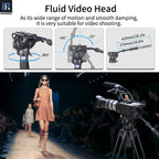 Equipped with an advanced wide range of motion and smooth hydraulic damping head that supports 360°panoramic tilting up or down shooting