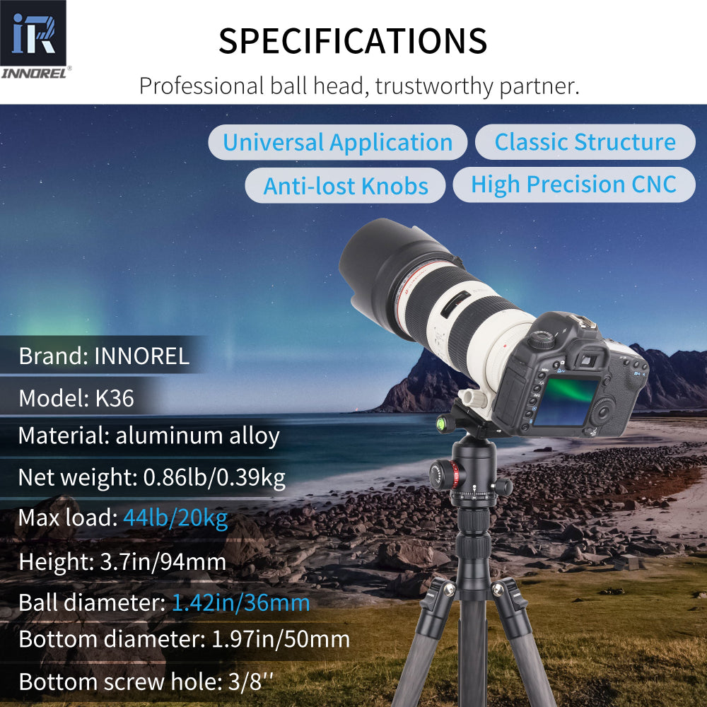 Professional Tripod Ball Head Aluminum Panoramic