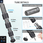 INNOREL KT254C camera tripod with 10-layer carbon fiber tubes