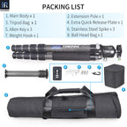 INNOREL KT365C tripod package contents tripod N52 ballhead quick release plate tripod bag allen key weight hook