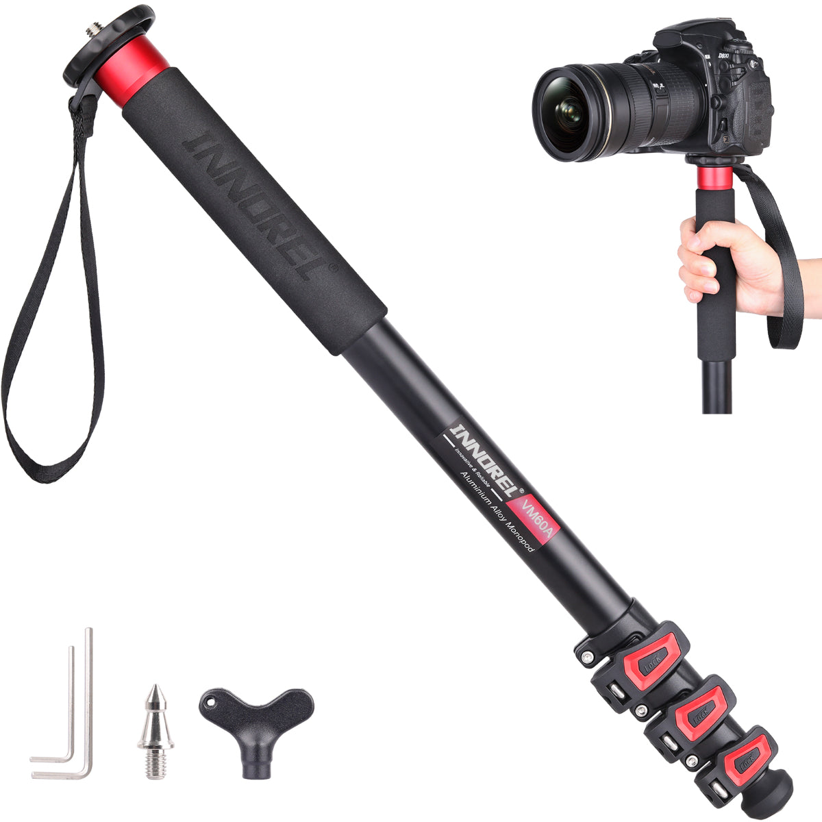 Aluminum Alloy Portable Lightweight Camera Monopod INNOREL VM60A
