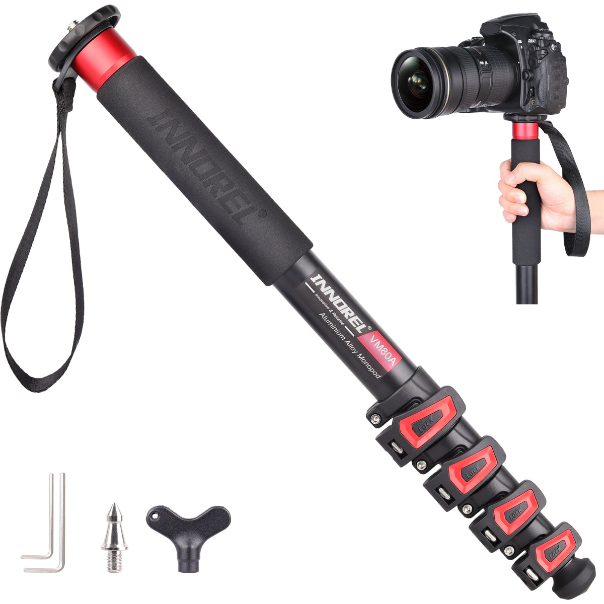 Dslr Camera Lock INNOREL VM80A Aluminum Alloy Portable Lightweight Camera Monopod with ...