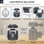 INNOREL N52 ballhead features double U notch allows vertical shooting anti-lost knobs prevent losing parts