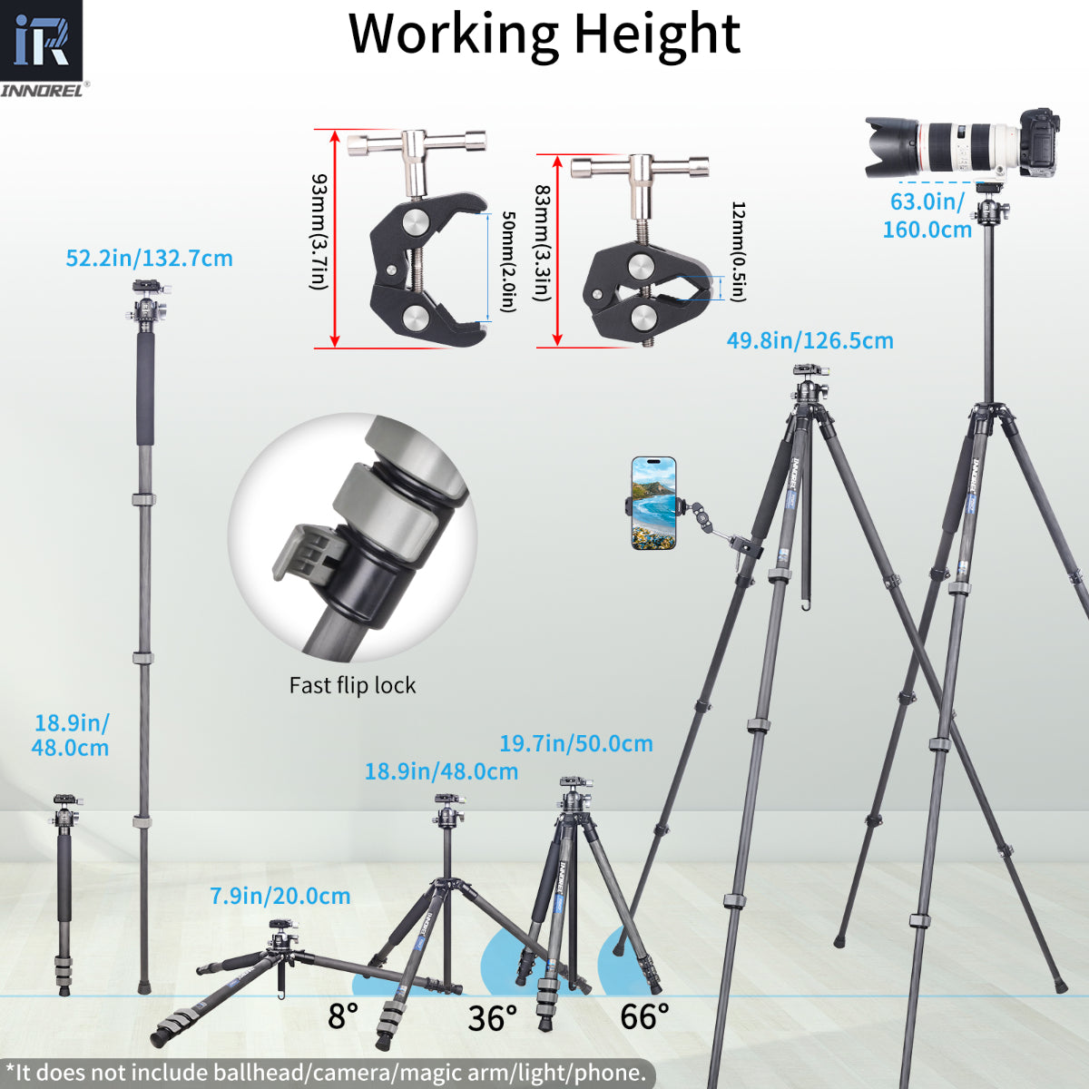 2-in-1 Carbon Fiber Travel Tripod INNOREL P254CF