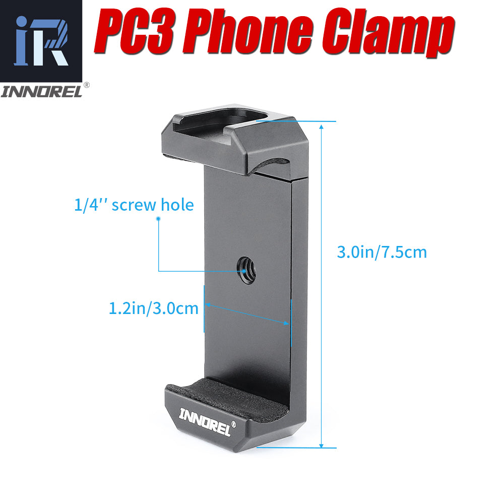 1/4" screw hole 3.0in/7.5cm 1.2in/3.0cm