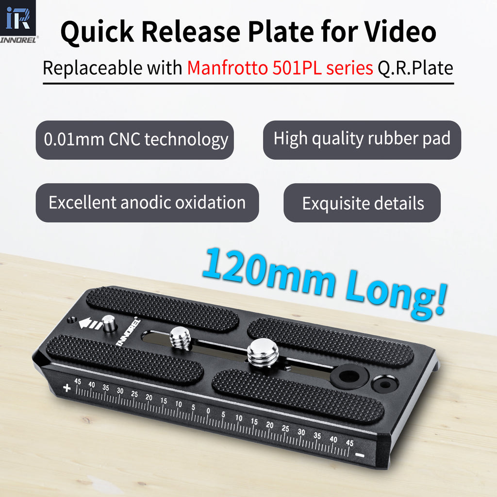 Quick Release Plate for Video Replaceable with Manfrotto 501PL series Q.R.Plate