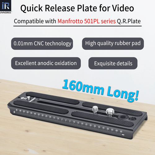 Quick Release Plate for Video Replaceable with Manfrotto 501PL series Q.R.Plate