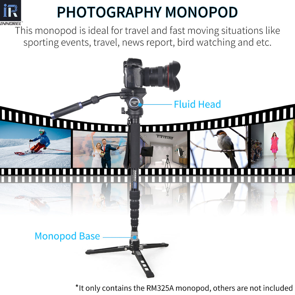 INNOREL RM285A photography monopod is ideal for travel and fast moving situations like sporting events  travel  news report bird watching and etc