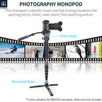INNOREL RM285A photography monopod is ideal for travel and fast moving situations like sporting events  travel  news report bird watching and etc