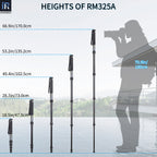 NNOREL RM325A monopod extends from 47cm to full 170cm working height with 5 kinds of height
