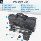INNOREL RT75C tripod package contents tripod N44 ballhead quick release plate tripod bag allen key ballhead bag