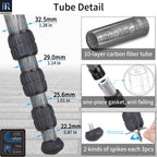 INNOREL RT85C camera tripod with 10-layer carbon fiber tubes, 32.5mm max tube.