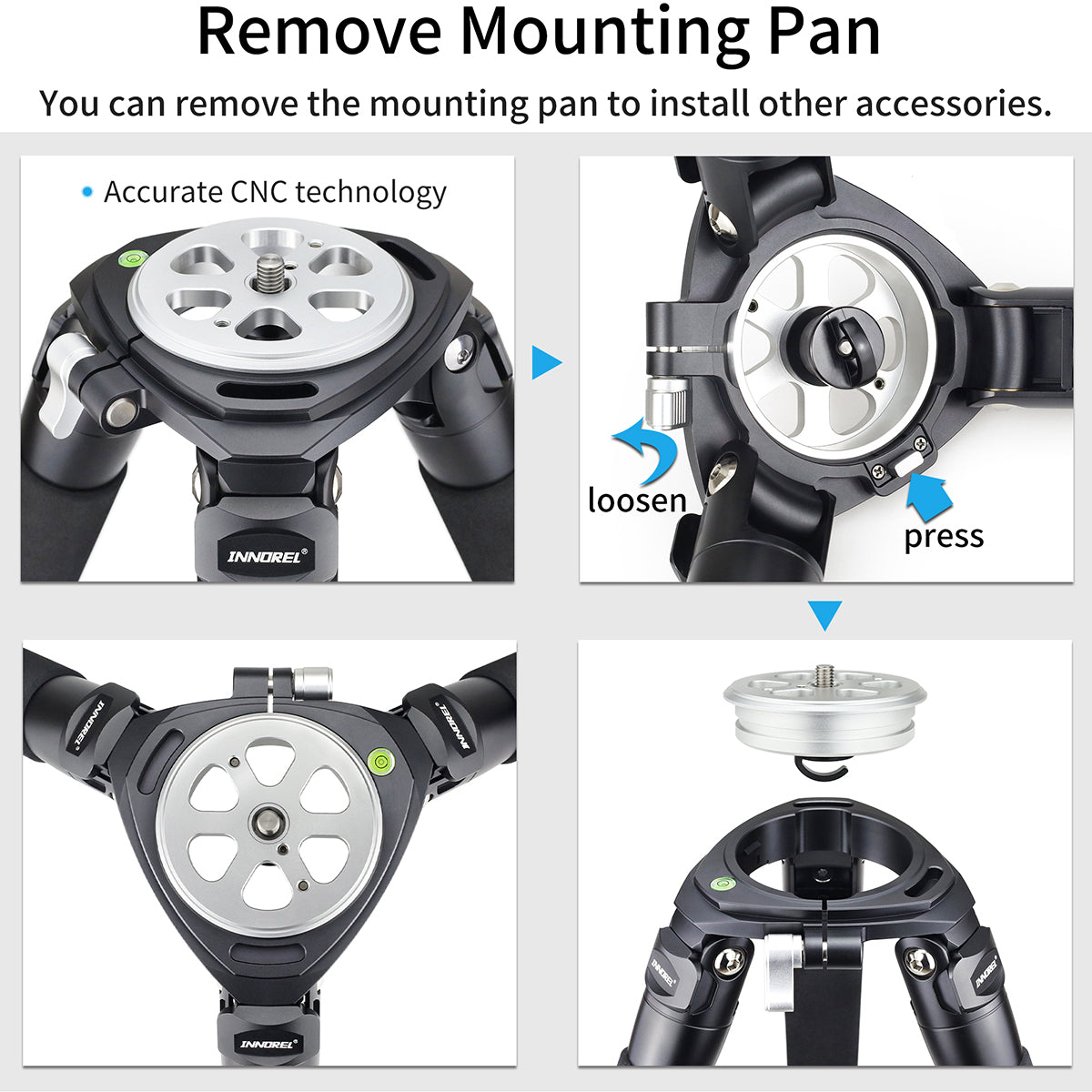 Carbon Fiber Heavy Duty Tripod INNOREL RT90C photography video CNC mounting pan
