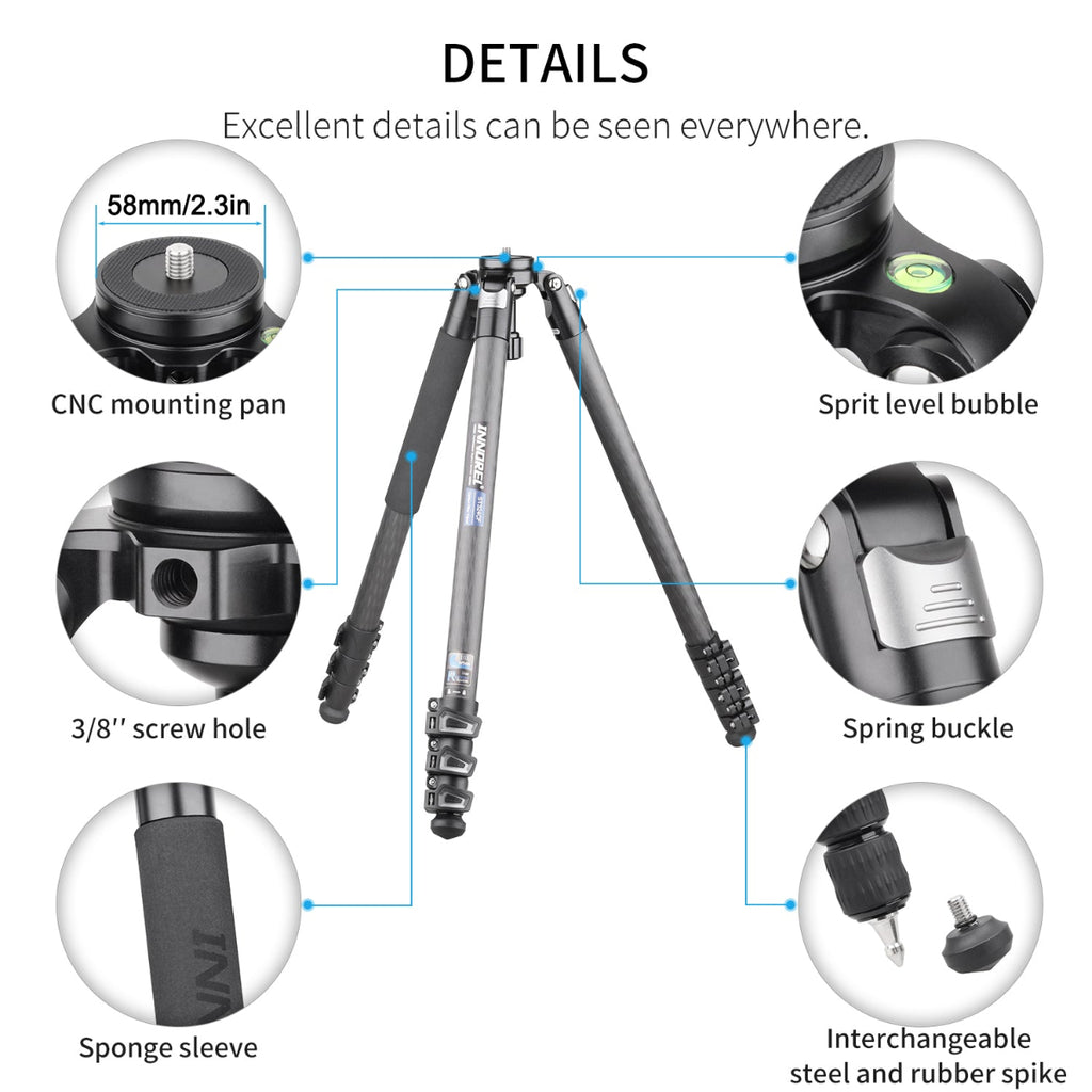 tripod tall tripod best travel tripod ultra stable camera tripod stand for dslr camcorder Travel Tripod ReliablINNOREL-ST324CF-Tripod-DETAILSe Stability