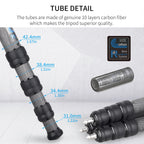 INNOREL ST424C camera tripod with 10-layer carbon fiber tubes