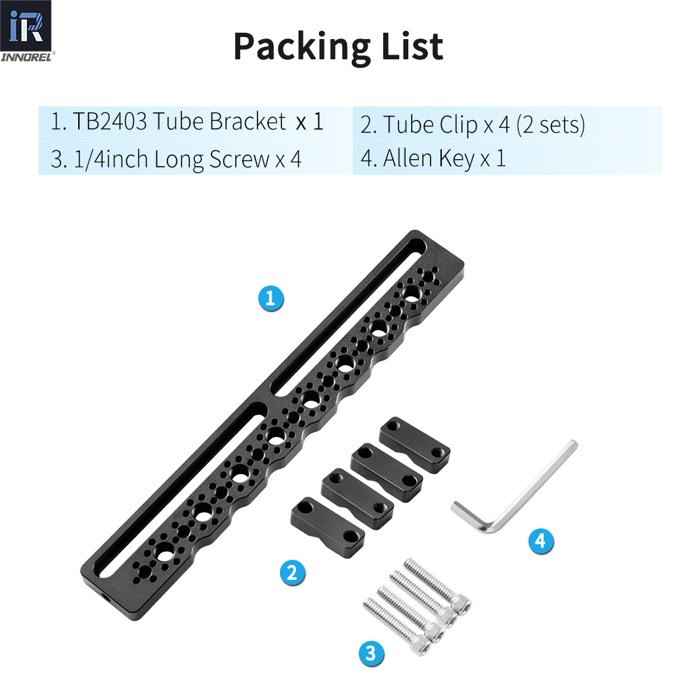 TB2403 Tube Bracket  1/4inch Long Screw Tube Clip 2 sets Allen Key 