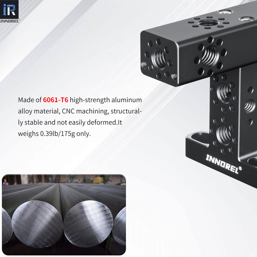 NNOREL TH145 aluminum mounting bracket - 6061-T6 high-strength alloy, CNC-machined, rigid and warp-proof construction. Lightweight design weighs only 0.39lb (175g).