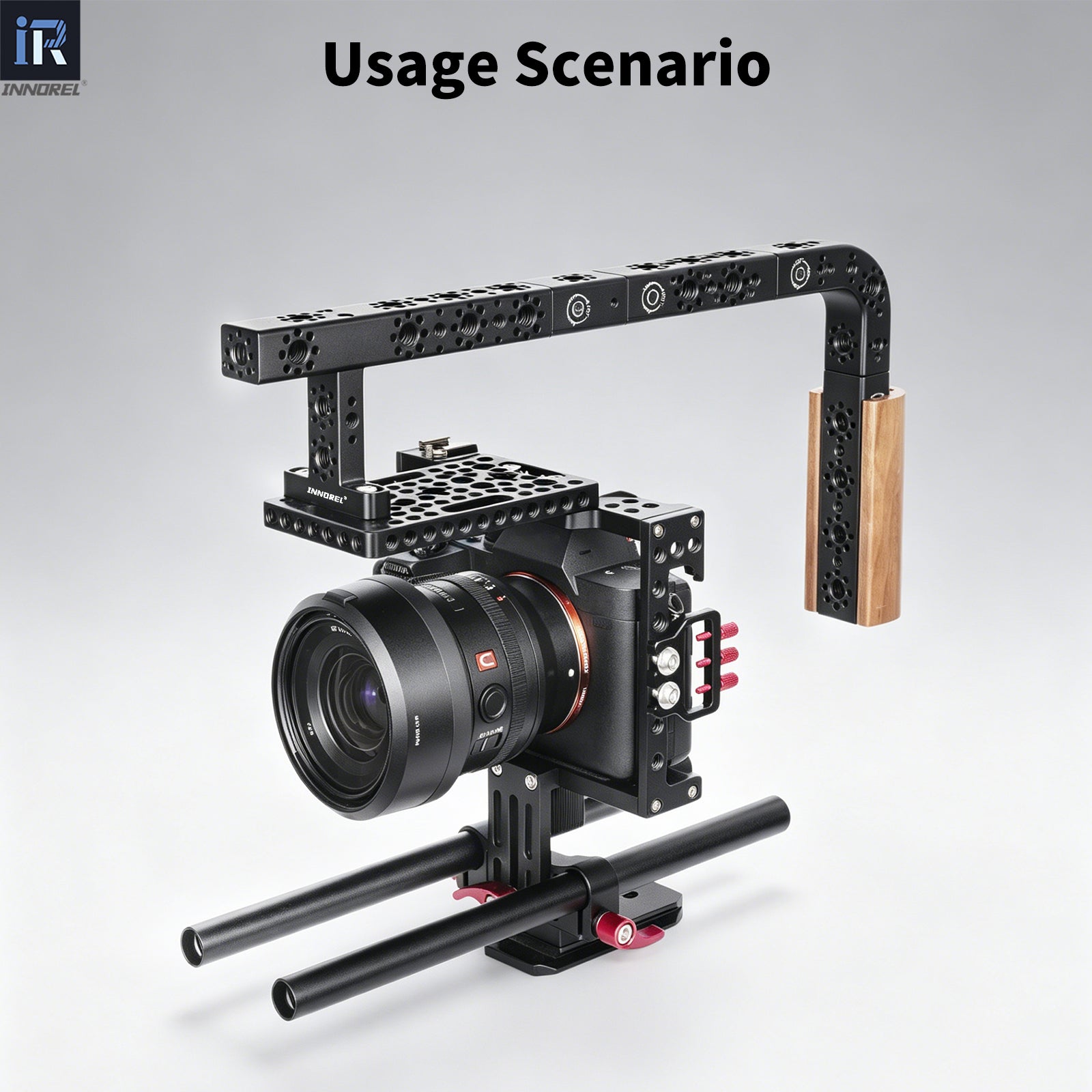 INNOREL TH145 Camera Handle Grip Usage Scenario include cage rig, cheese handle, cheese palte and so on.