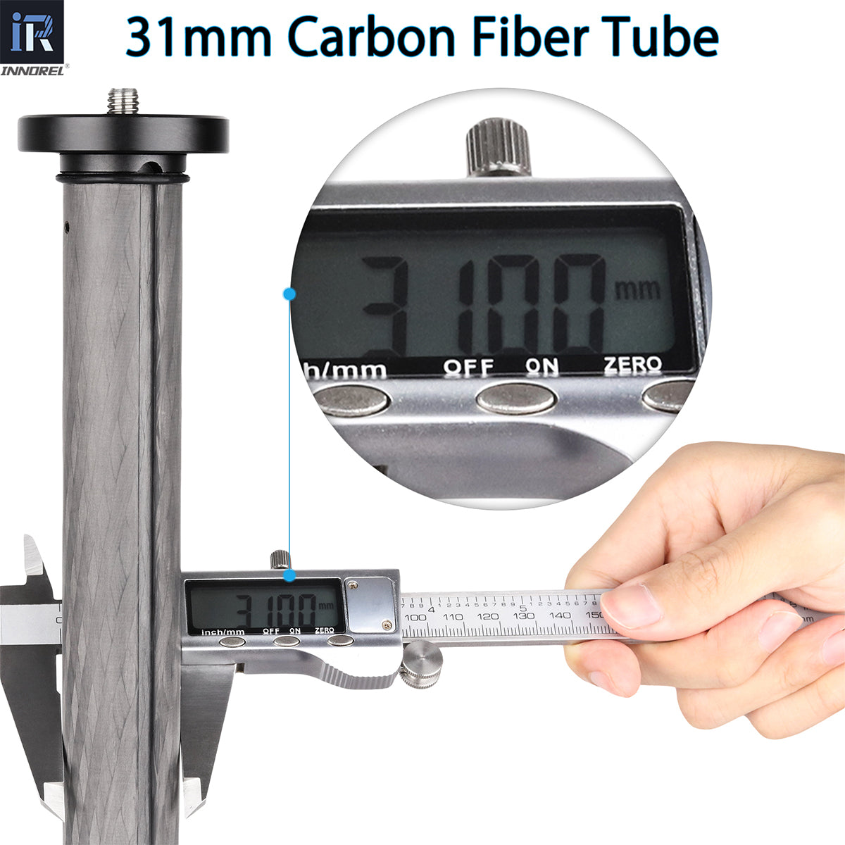 ER31C is made of genuine 10 layers carbon fiber which is very strong and lightweight tube diameter  1.2in/31mm and its net weight is only 0.79lb/0.36kg