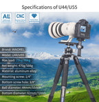 INNOREL U44 U55 aluminum alloy
 CNC technology sturdy ballhead specifications including max load 25kg/30kg 