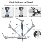The stand enables 360° swiveling and 90° drop-notch so that it can be easily switched from vertical mode to horizontal.
