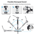 The base enables 360° swiveling and 90° drop-notch so that it can be easily switched from vertical mode to horizontal.