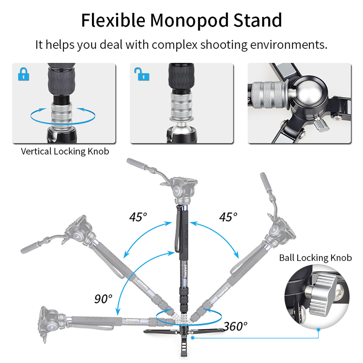 Carbon Fiber Video Monopod-INNOREL VM75CK(Twist Lock)