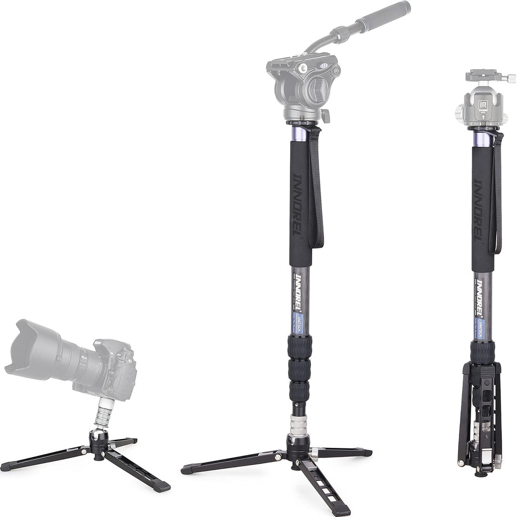 INNOREL VM75CK professional video travel monopod, genuine 10 layers carbon fiber, solid and stable.