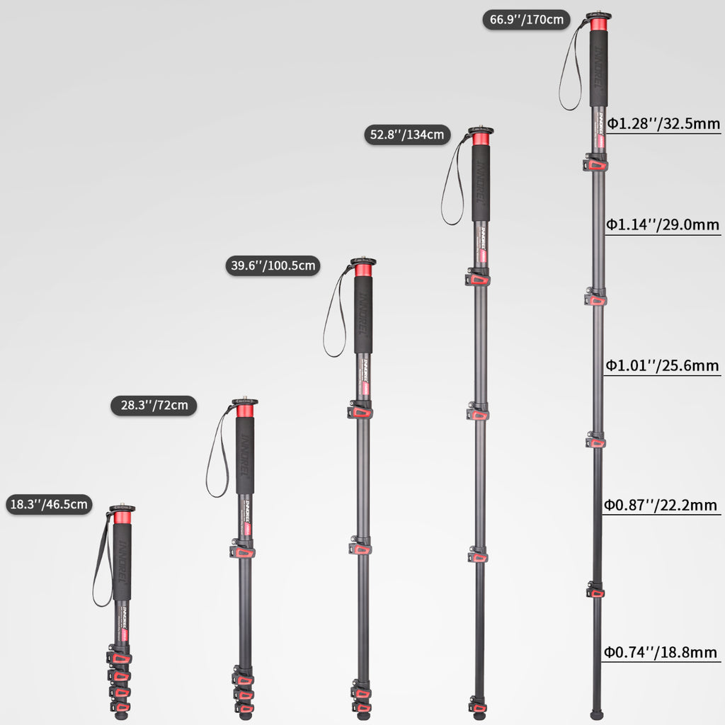 INNOREL VM80A monopod from compact 46cm to full 170cm working height 