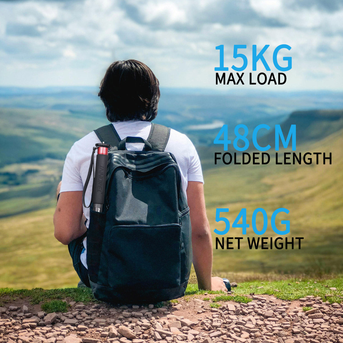 INNOREL VM80C Camera Monopod specifications 15kg max load 48cm folded length 540g net weight
