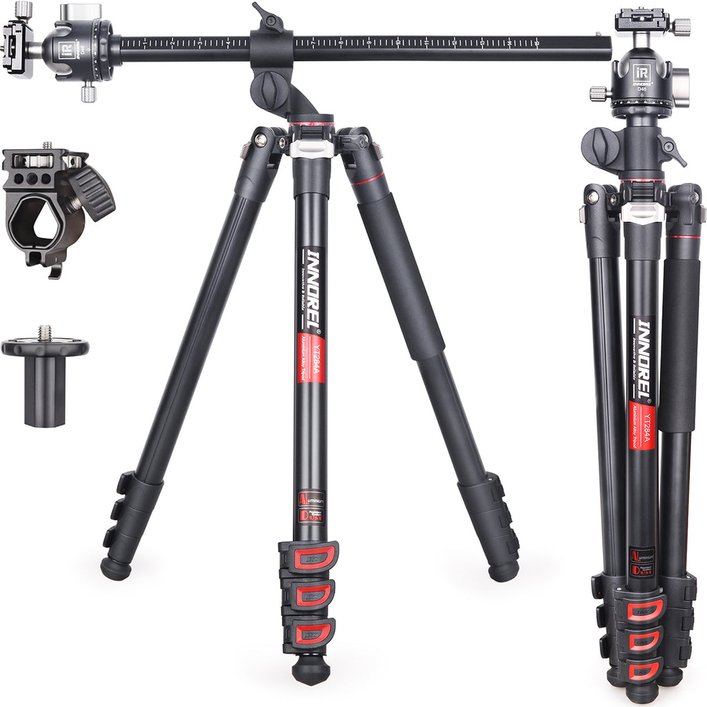 YT284A horizontal camera tripod with D46 ballhead for DSLR and video cameras