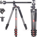 YT284C horizontal carbon fiber camera tripod with D46 ballhead for DSLR and video cameras