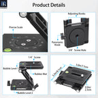 INNOREL ZH7 1/4” screw on the top fits various cameras and camcorder 3/8 screw hole on the bottom can mount various tripods monopods slide rails stabilizers