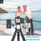 INNOREL Aluminum Alloy Z-Flex Tilt Tripod Head ZH9 ued by multiple devices for tripod phone camera