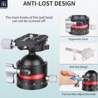 The main knobs of this ball head can not be screwed off