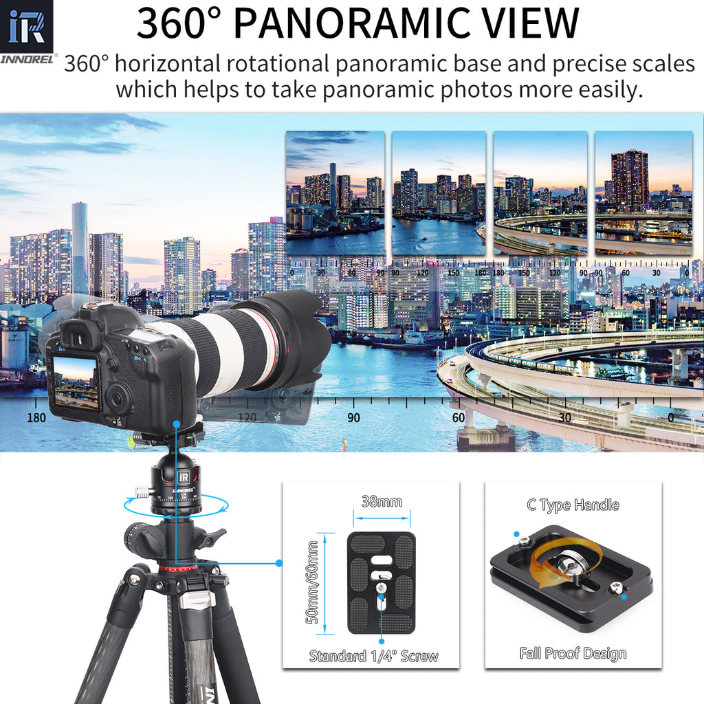 With 360° panoramic base and precise scale  take panoramic photos more easily