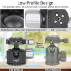 The gravity center of G36/G44/G54 is lower 15mm than normal 3/8" screw hole Ergonomic big knob