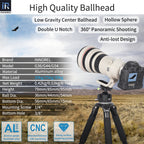 INNOREL ballhead G36 G44 G54 Low Gravity Center Ballhead Hollow Sphere Double U Notch 360° Panoramic Shooting Anti-lost Design Max Load Net Weight Height