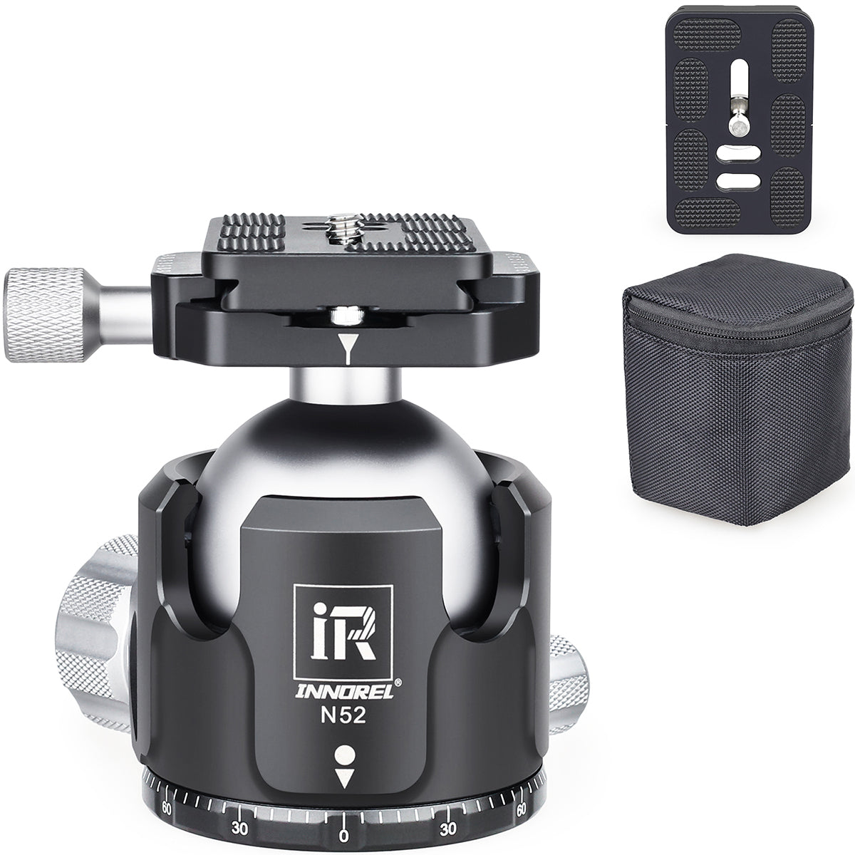 INNOREL N52 ballhead with Arca-Swiss compatible quick release plate