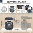 INNOREL N44 ballhead features double U notch allows vertical shooting anti-lost knobs prevent losing parts